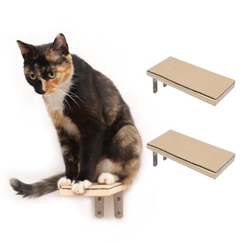 3 Pack Katzenwandregale, Katzen Wandstufen, Katzenregale für Wand, Katzenregal Katzentreppe Katzenkletterregale für Wandmontage für große Katzen im Innenbereich von MAIKERDER