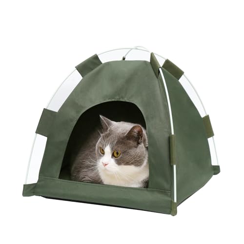 Katzenzelt, Katzenzelte für Indoor-Katzen, tragbares Katzenzelt Outdoor Cat Pop Up Zelt für draußen Katzenhöhle mit weicher Matte von MAIKERDER