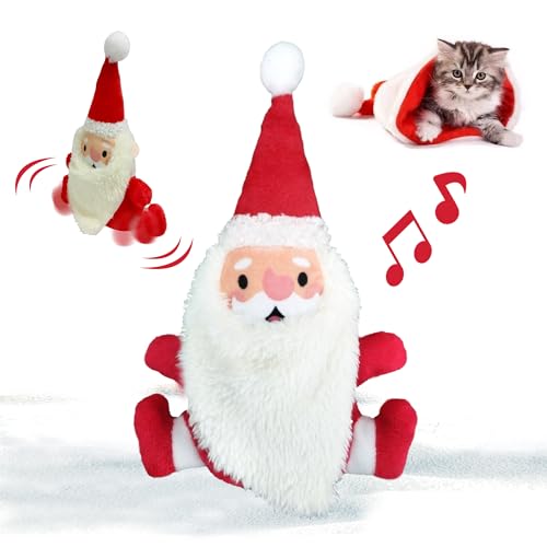 MAILCAT Katzenspielzeug, intelligenter flatternder Weihnachtsmann, interaktives Weihnachts-Katzenspielzeug für Indoor-Katzen, Jagdübung, geeignet für Katzen-Teaser-Stick, Musikmelodie, 3 Modi, von MAILCAT