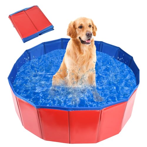 MAIROX Hunde Pool, Hunde Planschbecken, Faltbarer Pool für Hund und Katze, Hundebadewanne, Hundepool Klein, Hundepool fur Große Hunde, Bademuschel für Hunde mit Wasserablassventil (60 x 20 cm) von MAIROX