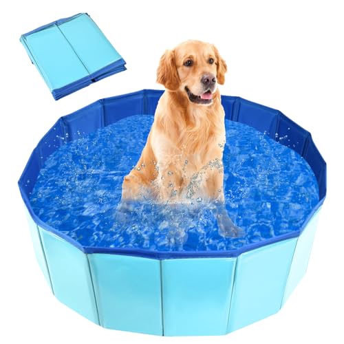 MAIROX Hunde Pool, Hunde Planschbecken, Faltbarer Pool für Hund und Katze, Hundebadewanne, Hundepool Klein, Hundepool fur Große Hunde, Bademuschel für Hunde mit Wasserablassventil (60 x 20 cm) von MAIROX