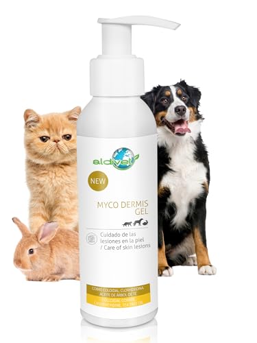 Aldivet Gel zur Pflege von Hautverletzungen bei Hunden, Katzen und Nagetieren, natürliche Schutzbarriere, tiefe Feuchtigkeit, Regeneration der Haut, antimikrobielle Eigenschaften, 125 ml von MAISCOTAZ