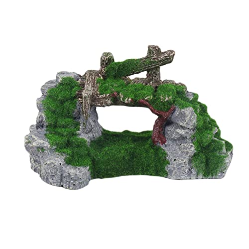 MAKIVI Harz Moos BrüCke Fisch Spielen HöHle Dekor für Aquarium Aquarium Ornament von MAKIVI