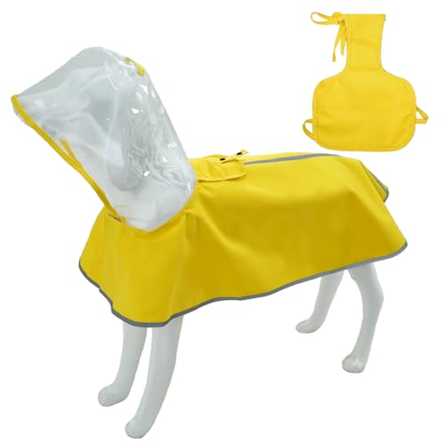 MAMORE Hunde-Regenmantel und wasserdichte Bauchweste, 2-teiliges Set, separat tragbar, Poncho und Bauchabdeckung für kleine, mittelgroße und große Hunde, verstellbare, atmungsaktive, reflektierende von MAMORE