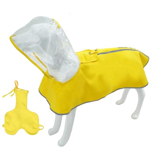 MAMORE Hunde-Regenmantel und wasserdichte Bauchweste, 2-teiliges Set, separat tragbar, Poncho und Bauchabdeckung für kleine, mittelgroße und große Hunde, verstellbare, atmungsaktive, reflektierende von MAMORE