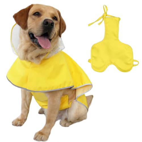 MAMORE Hunde-Regenmantel und wasserdichte Bauchweste, 2-teiliges Set, separat tragbar, Poncho und Bauchabdeckung für kleine, mittelgroße und große Hunde, verstellbare, atmungsaktive, reflektierende von MAMORE