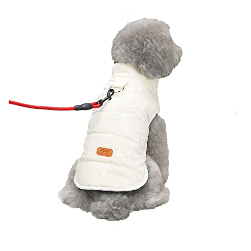 Hundemantel wasserdicht Hundejacken mit Kabelbaumloch Winteroutfit für Teddy Hunde Katzen Beige XXL von MANBOZIXi