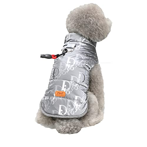 Hundemantel wasserdicht Hundejacken mit Kabelbaumloch Winteroutfit für Teddy Hunde Katzen Grau XXL von MANBOZIXi