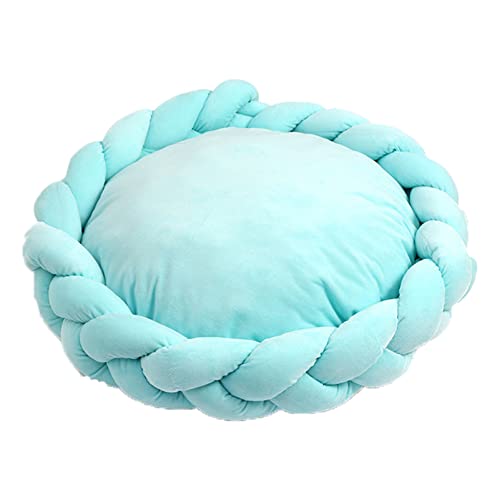 Katzenbett Weben Beruhigendes Nest Hundebett Waschmaschinenfest Haustierbett rutschfest Höhle Hundesofa Donut Grün Durchmesser 50cm von MANBOZIXi