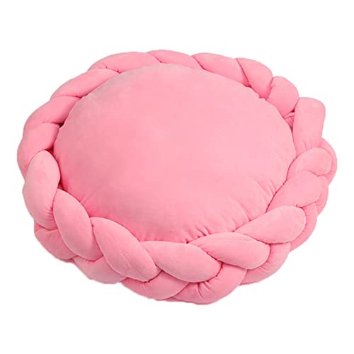 Katzenbett Weben Beruhigendes Nest Hundebett Waschmaschinenfest Haustierbett rutschfest Höhle Hundesofa Donut Rosa Durchmesser 50cm von MANBOZIXi