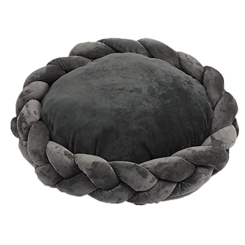 Katzenbett Weben Beruhigendes Nest Hundebett Waschmaschinenfest Haustierbett rutschfest Höhle Hundesofa Donut Schwarz Durchmesser 40cm von MANBOZIXi