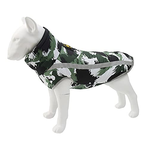 MANBOZIXi Hunde Jacke Reflektierend wasserdichte Hunde-Winterjacke, Hundemäntel Warm Jacke für Klein Mittel und Große Hunde, Schwarz/Weiß 3XL von MANBOZIXi