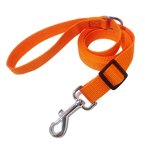 Verstellbare Hundeleine, Nylon, für mittelgroße und große Hunde (3 m, orange) von MANDAO