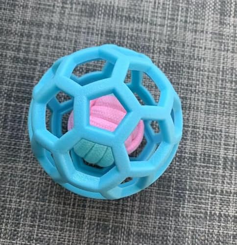 MANEWIN 2-stücke Hundespielzeugbälle Ausgehöhlt TPR Mit Eingebauten Baumwollbällen Zum Werfen Elastischer Haustier-spielzeugbälle, 9cm von MANEWIN