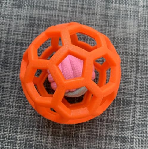 MANEWIN 2-stücke Hundespielzeugbälle Ausgehöhlt TPR Mit Eingebauten Baumwollbällen Zum Werfen Elastischer Haustier-spielzeugbälle, 9cm von MANEWIN