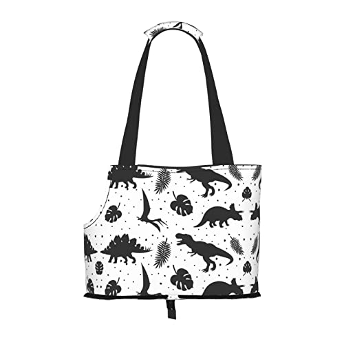 Hundetragetasche mit Dinosaurier-Blättern, leicht, vielseitig, tragbar, weich, Tier, bequeme Taschen für kleine Haustiere von MANLUU