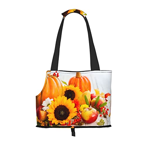 Hundetragetasche mit Früchten, Gemüse und Blumen, bedruckt, leicht, vielseitig einsetzbar, tragbar, weich, Tier, bequeme Taschen für kleine Haustiere von MANLUU