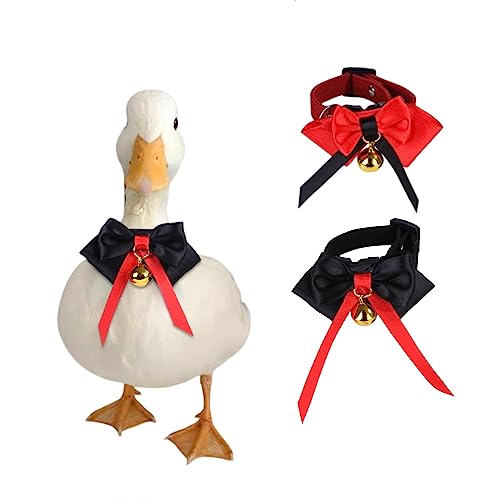 Halsband-Set mit Glöckchen, verstellbare Fliege für kleine Haustiere, Huhn, Henne, Roster, Gans, perfektes Geflügel-Kostüm-Zubehör für Halloween, Weihnachten, Hochzeiten von MANON ROSA