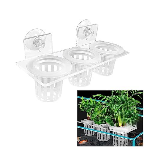 MANOPAWS Upgrade Acryl Aquarium Pflanzenhalter Hängende Wasserpflanzenhalter, verstellbarer Saugnapf Fisch Tank Blumentopf zum Aufhängen von Pflanzen Kultivierung und Aquarium Dekor von MANOPAWS