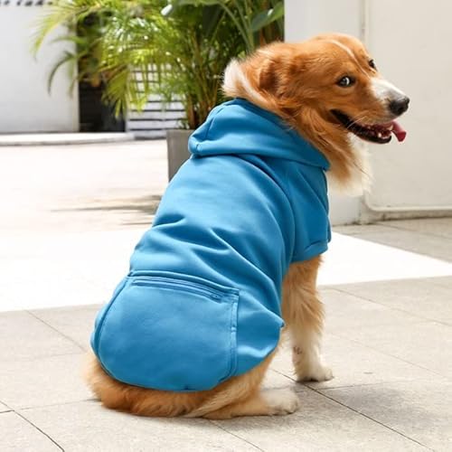 MANTOU Warme Hundekleidung für große Hunde, Winter-Haustier-Fleecemantel, Sport-Sweatshirt, Hoodies mit Snacks-Tasche, Bekleidung von MANTOU