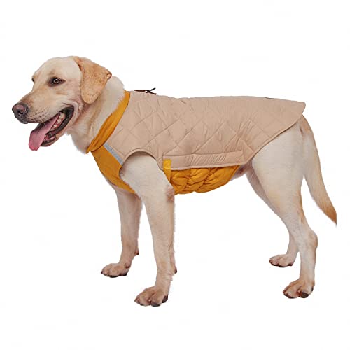 MAOTN Winter-Outdoor-Hundemantel, Winddichte und warme, gepolsterte Kleidung für große, mittlere und kleine Hunde, reflektierende, verdickte Haustierjacke,Beige,5XL von MAOTN