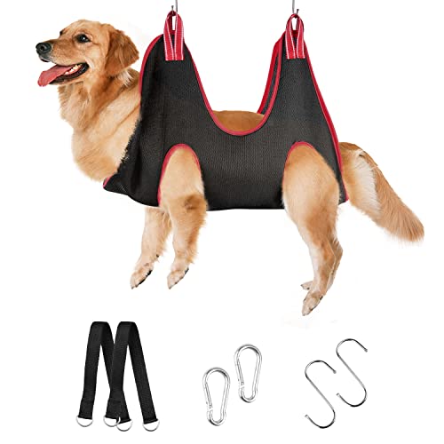 MARIBUR Hundepflege Hängematte Set, Katzen Hängematte mit S Haken, Hängematte Hund Hundepflege Fellpflege für Kleine Hunde, Haustier Hund Fellpflege Hängematte von MARIBUR