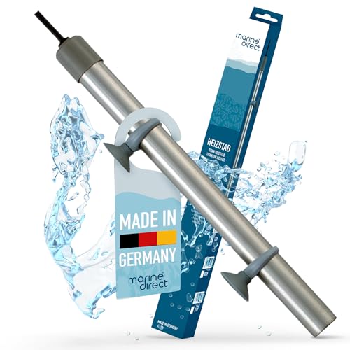 Marine Direct – Titanheizstab 100W für Süß- & Meerwasser-Aquarien – Aquarium Heizung mit Saugnäpfen – Heizstab absolut unzerbrechlich & sicher im Betrieb – Made in Germany von Marine Direct