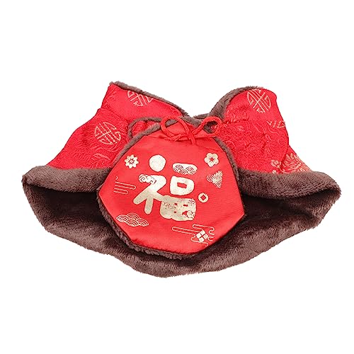 MARMERDO Mantel Hund Umhang Katzenumhang des neuen Jahres Kleider Kleidung Katzenkostüm-Requisite Heimtierbedarf die Katze Requisiten roter Umschlag einstellen Acryl von MARMERDO