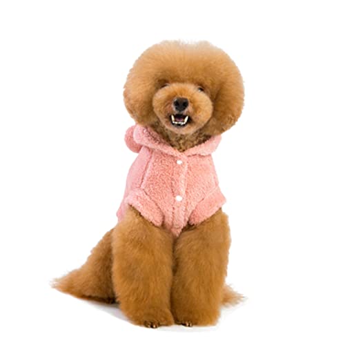 MARMERDO Winterkleidung kleine hundekleidung Hund warme Pullover kleine Hunde-Outfits Pullover Mantel welpenwarme Jacke Hundebekleidung Haustierkleidung Herbst und Winter Vlies Rosa von MARMERDO