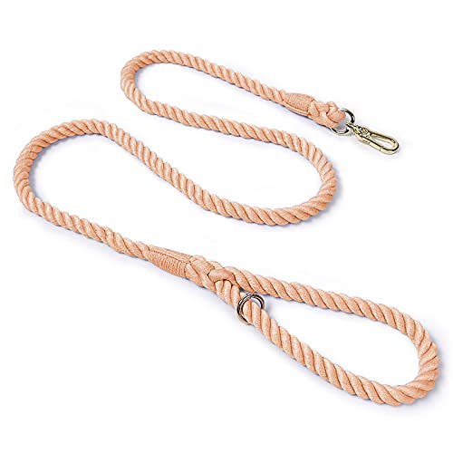 MARMODAY Basic Leashes Robuste Hundeleine aus Baumwolle mit bequemem, gepolstertem Griff, 1 Packung, Rosa von MARMODAY