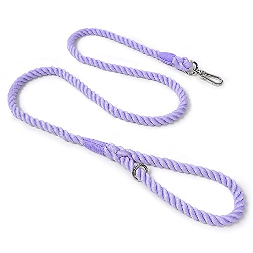 MARMODAY Basic Leashes Robuste Hundeleine aus Baumwolle mit bequemem, gepolstertem Griff, 1 Packung, Violett von MARMODAY