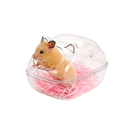 MARMODAY Hamster Sandbad Behälter Transparent Kunststoff Toilette mit Schaufel Set für Kleintiere Käfig Zubehör S von MARMODAY