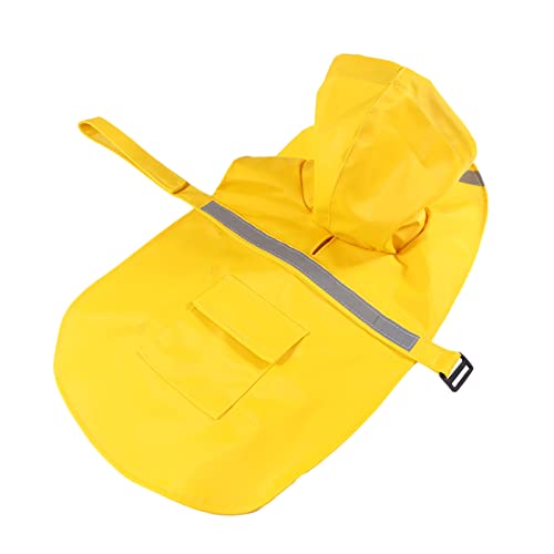 MARMODAY Hunde Regenmäntel für Hunde mit reflektierendem Streifen Hoodie Regenponcho Jacke für Hunde Gelb XXL von MARMODAY