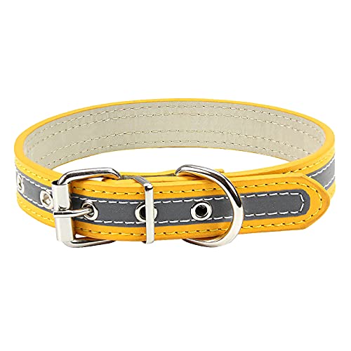 MARMODAY Hundehalsband, Leder, Metall, Leine für Welpen, Welpen, Welpen, weich, langlebig und reflektierend von MARMODAY