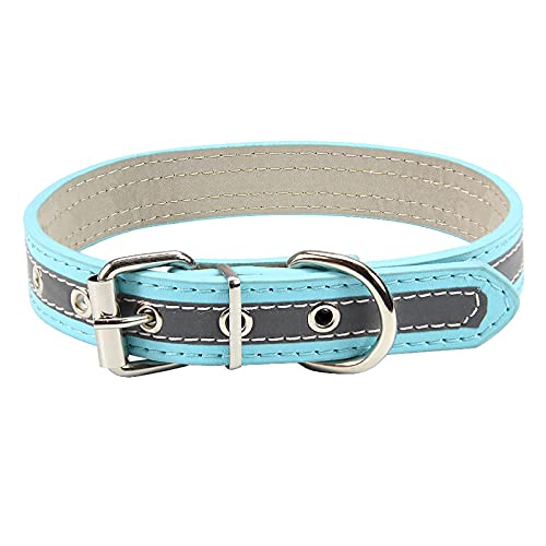 MARMODAY Leder-Metall-Halsband für Haustiere, für den täglichen Gebrauch, für Hunde, Katzen, personalisierbar, langlebig und reflektierend. von MARMODAY