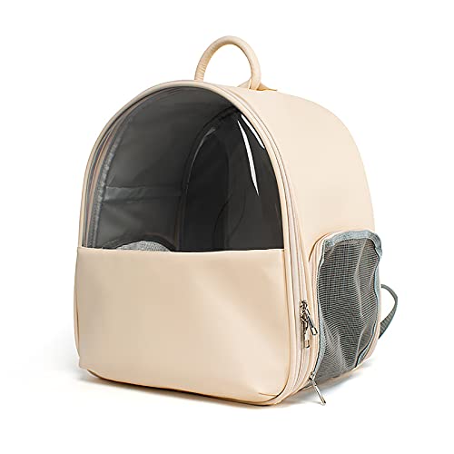 MARMODAY Rucksack für Katzen und Hunde, tragbar, mit transparentem Sichtfenster, Beige von MARMODAY