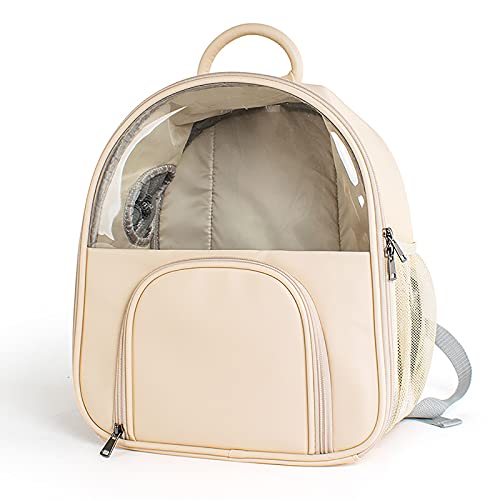 MARMODAY Rucksack für Katzen und Hunde, tragbar, mit transparentem Sichtfenster, Beige von MARMODAY