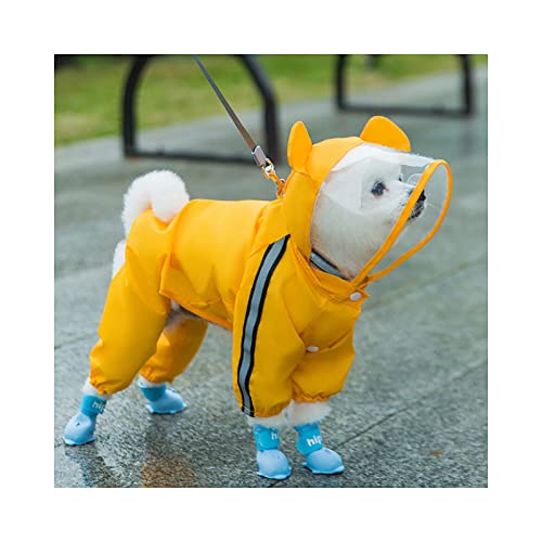 Regenmantel für Hunde, mit Kapuze, wasserdicht, Größe L, Gelb von MARMODAY