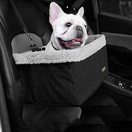 MARSLABO Hunde-Auto-Booster-Sitz, erhöhter Aussichtssitz für Hunde, mit Sicherheitsleine zum Anklemmen und Hundedecke, perfekt für kleine Haustiere bis zu 11,3 kg von MARSLABO