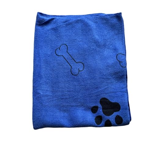 MATE FOR DOGS Haustier Badetuch Buddy Handtücher für Haustiere | Schnelltrocknendes Handtuch für Hund |Ganz Weich schnelltrocknend Handtücher für Hund & Katze 60x100 cm (Blau) von MATE FOR DOGS