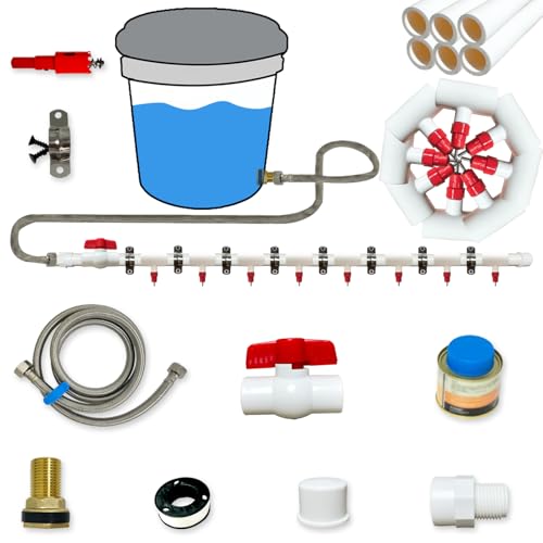 DIY Hühner-Bewässerungssystem - 1,27 cm PVC-T-Armaturen und Hühnerbewässerungsnippel mit PVC-Rohr, Edelstahl-Schlauch, automatisches Hühnerbewässerungs-Futter-Set für Huhn, Ente, Wachtel von MAVGZUL