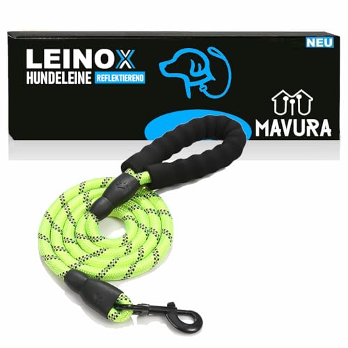 LEINOX reflektierende Trainingsleine Nylon Hunde Leine Joggingleine von MAVURA