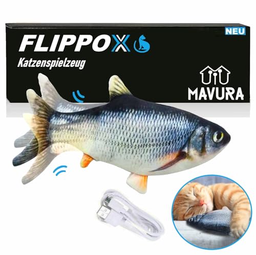 MAVURA FLIPPOX zappelnder elektrischer Fisch Set Interaktiv Katzenspielzeug von MAVURA