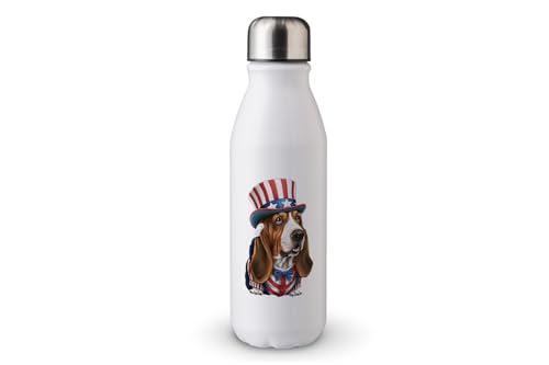 MAXIKIWI - Einwandige Wasserflasche mit Schraubverschluss, nicht isoliert, leicht, Aluminium, BPA-frei, auslaufsicher - Dog USA 224 Trending 12221843-500ml von MAXIKIWI