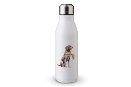 MAXIKIWI - Einwandige Wasserflasche mit Schraubverschluss, nicht isoliert, leichtes Aluminium, BPA-frei, auslaufsicher, ColdWeather Dogs - 500 ml von MAXIKIWI