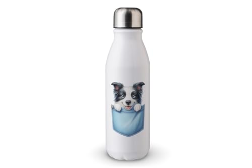 MAXIKIWI - Einwandige Wasserflasche mit Schraubverschluss, nicht isoliert, leichtes Aluminium, BPA-frei, auslaufsicher, Hund in Taschen, 500 ml von MAXIKIWI