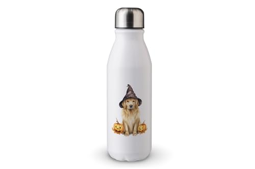 MAXIKIWI - Einwandige Wasserflasche mit Schraubverschluss, nicht isoliert, leichtes Aluminium, BPA-frei, auslaufsicher, Hunde-Halloween-Kostüme, 500 ml von MAXIKIWI