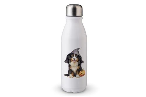 MAXIKIWI - Einwandige Wasserflasche mit Schraubverschluss, nicht isoliert, leichtes Aluminium, BPA-frei, auslaufsicher, Hunde-Halloween-Kostüme, 500 ml von MAXIKIWI