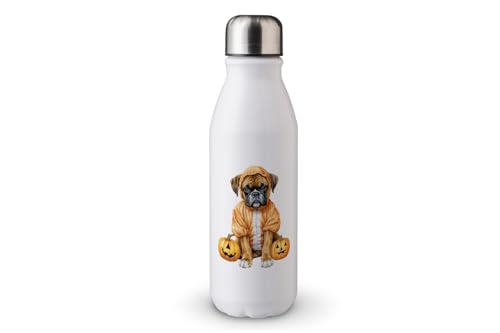 MAXIKIWI - Einwandige Wasserflasche mit Schraubverschluss, nicht isoliert, leichtes Aluminium, BPA-frei, auslaufsicher, Hunde-Halloween-Kostüme, 500 ml von MAXIKIWI