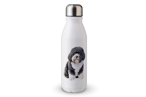 MAXIKIWI - Einwandige Wasserflasche mit Schraubverschluss, nicht isoliert, leichtes Aluminium, BPA-frei, auslaufsicher, Hundemotiv 3-500 ml von MAXIKIWI